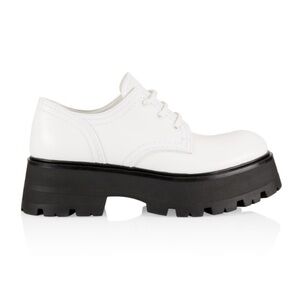 New Alexander McQueen Chunky Platform Derby White Shoes Size 36.5